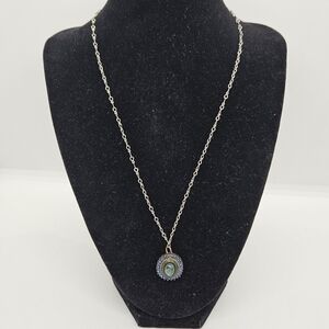 Avon blue and green pendant necklace signed NRT